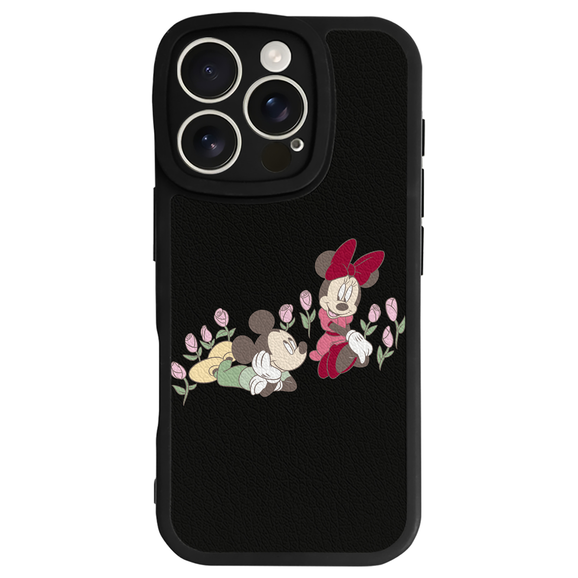 （画像用） ミッキーマウス Mickey Mouse 【iPhone 16シリーズ対応】シリコンスマホケース（レザー調） 材質：シリコン